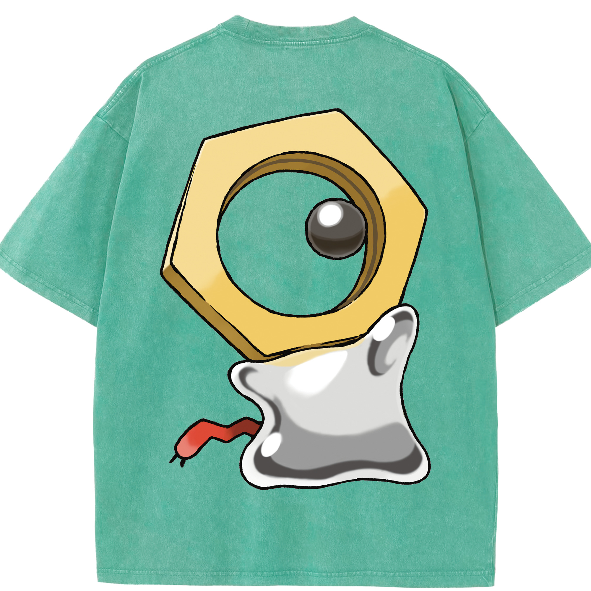 （画像用） ポケットモンスター Pokémon 綿100% ヴィンテージ風 半袖Tシャツ（背面プリント）
